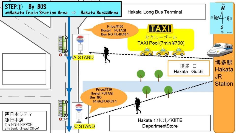 ホステル二木 Hostel Futagi ゲストハウス Фукуока Экстерьер фото